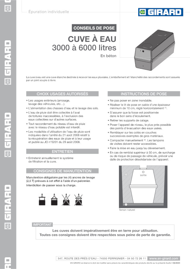 Conseils Cuves à eau béton